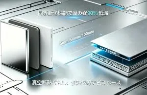 同等断熱性能を維持し厚みを 90% 低減可能？真空断熱パネルの低熱伝導率の要因を解明